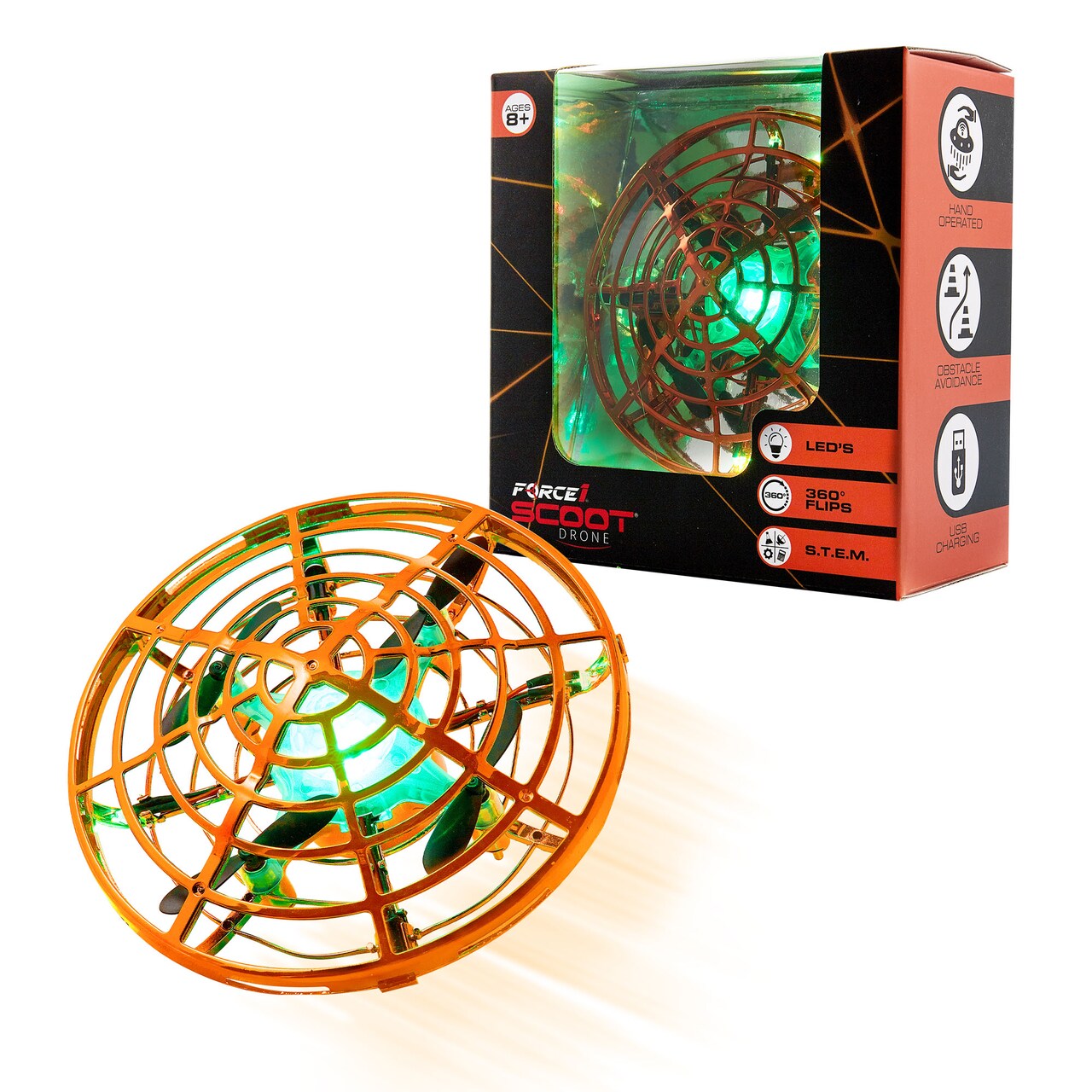 Force1 Scoot Skeet Drone Electronic Shooting Game for Kids (Drone Only)-Orange